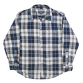 SMITHS Mens Blue & Grey Check Shirt L Casual Cotton Blend Long Sleeve