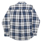 SMITHS Mens Blue & Grey Check Shirt L Casual Cotton Blend Long Sleeve