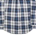 SMITHS Mens Blue & Grey Check Shirt L Casual Cotton Blend Long Sleeve