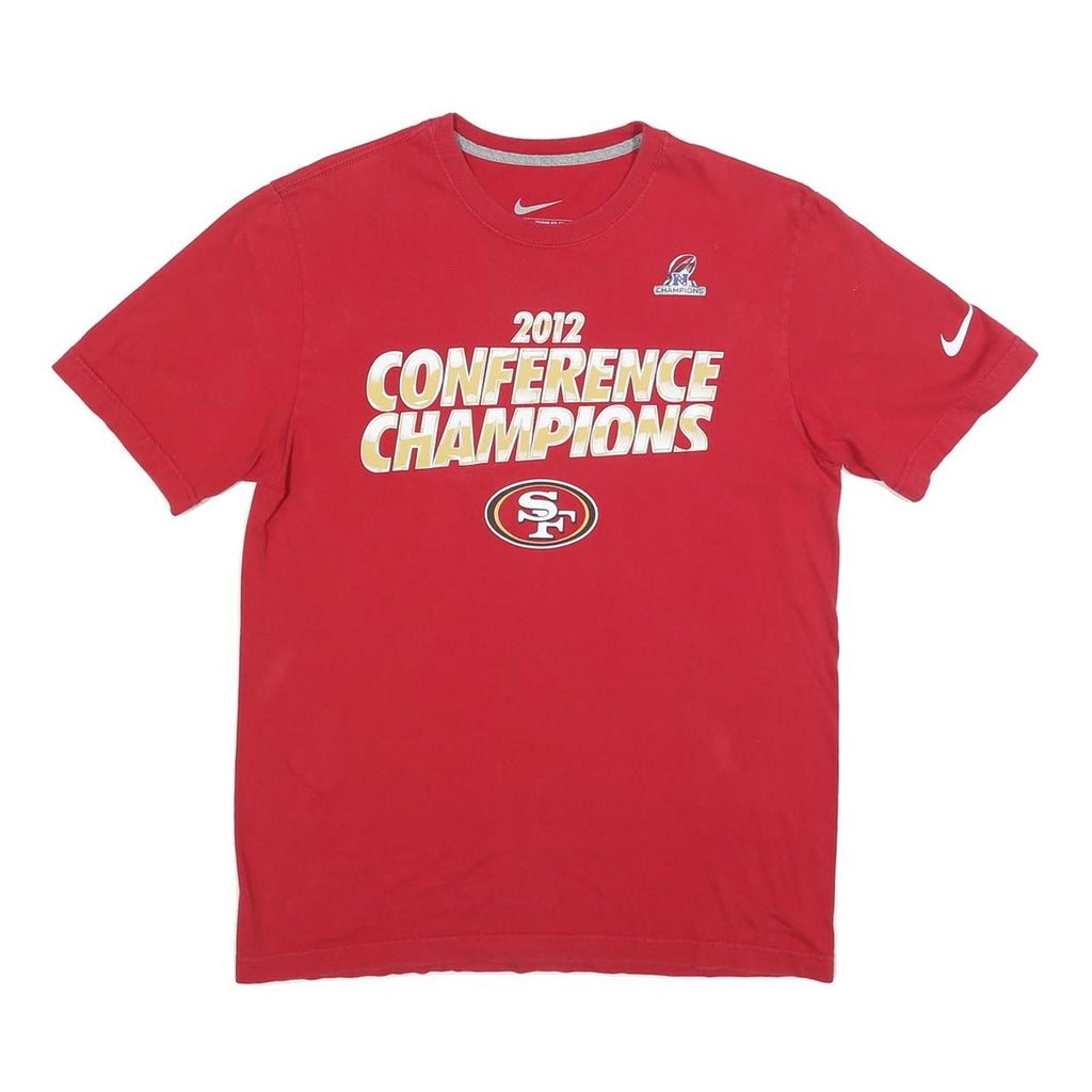NIKE Mens Red 2012 Conference Champions Graphic T-Shirt M Short Sleeve Crew Neck