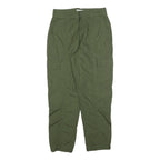 H&M Womens Cotton Blend Green Regular Cargo Trousers W28 L28 Zip Pockets
