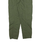 H&M Womens Cotton Blend Green Regular Cargo Trousers W28 L28 Zip Pockets