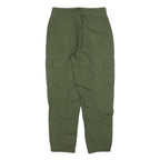 H&M Womens Cotton Blend Green Regular Cargo Trousers W28 L28 Zip Pockets