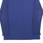 DKNY Womens Blue Top Long Sleeve Round Neck Crochet Detail XS Casual