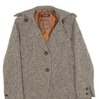 GUESS Womens Beige Wool Blend Button Jacket S Woven Tailored Classic Long Sleeve