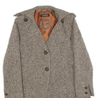 GUESS Womens Beige Wool Blend Button Jacket S Woven Tailored Classic Long Sleeve