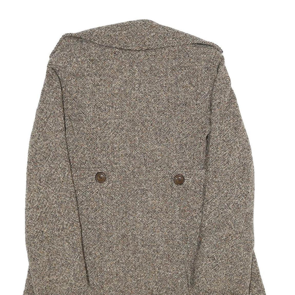 GUESS Womens Beige Wool Blend Button Jacket S Woven Tailored Classic Long Sleeve