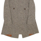 GUESS Womens Beige Wool Blend Button Jacket S Woven Tailored Classic Long Sleeve