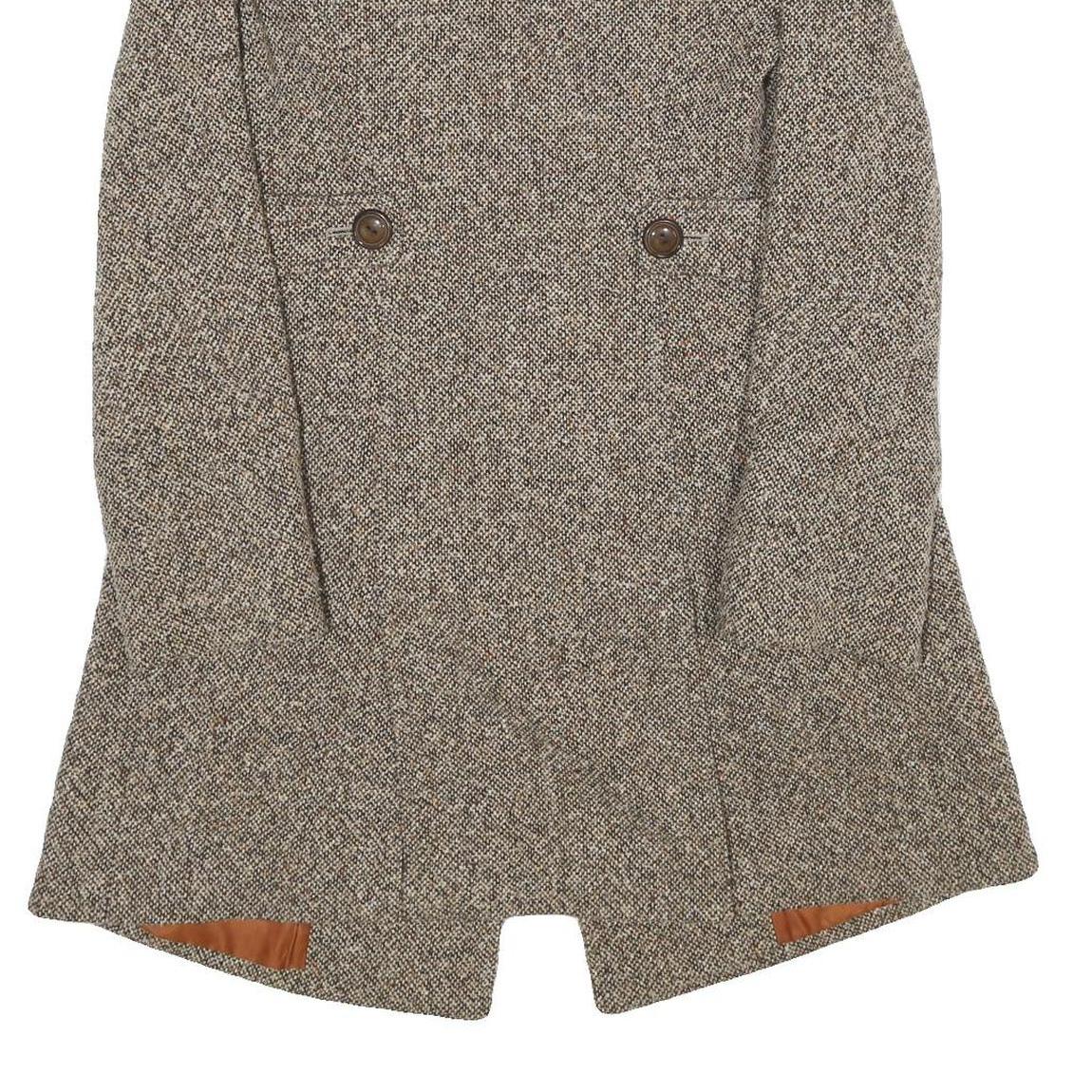 GUESS Womens Beige Wool Blend Button Jacket S Woven Tailored Classic Long Sleeve