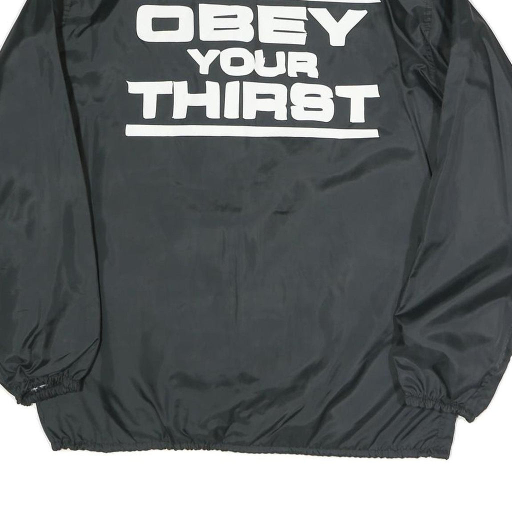 DUNBROOKE Mens Black NBA Sprite Button Jacket M Polyester Blend Plain Basketball