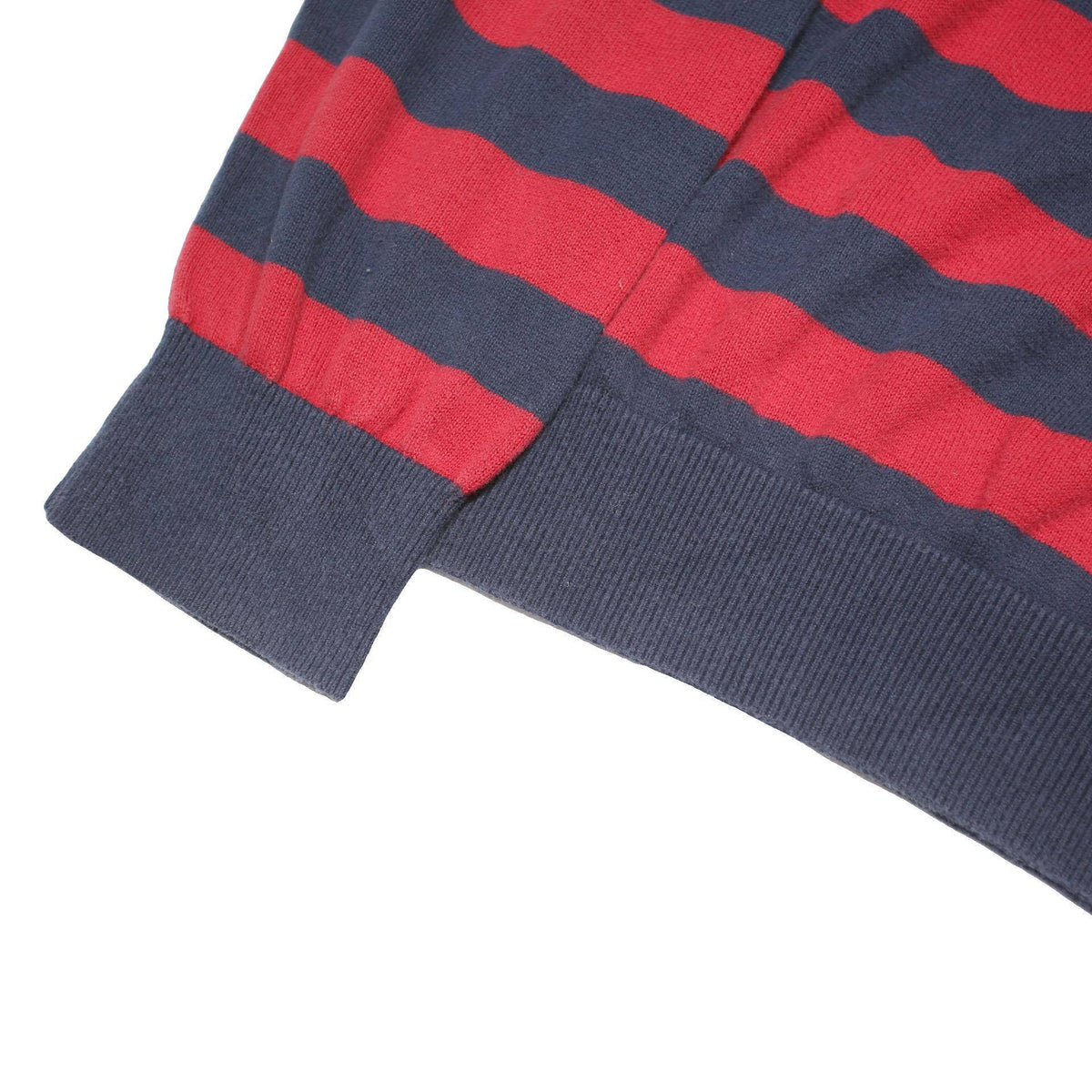 TOMMY HILFIGER Mens Red & Blue Patterned Cotton Blend Jumper Crew Neck Basic