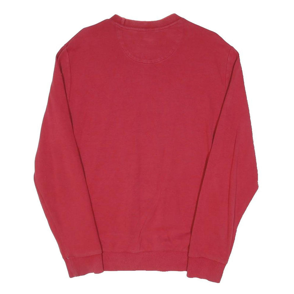 CALVIN KLEIN Womens Red Crew Neck M Logo Print Cotton Blend Sweatshirt