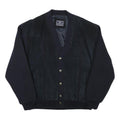GARANTI Mens Black Button Jacket L Polyester Blend Plain Button Closure