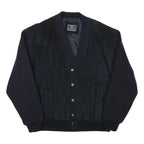 GARANTI Mens Black Button Jacket L Polyester Blend Plain Button Closure