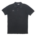 KAPPA Mens Black Short Sleeve Logo Embroidered Polo Shirt M Cotton Blend