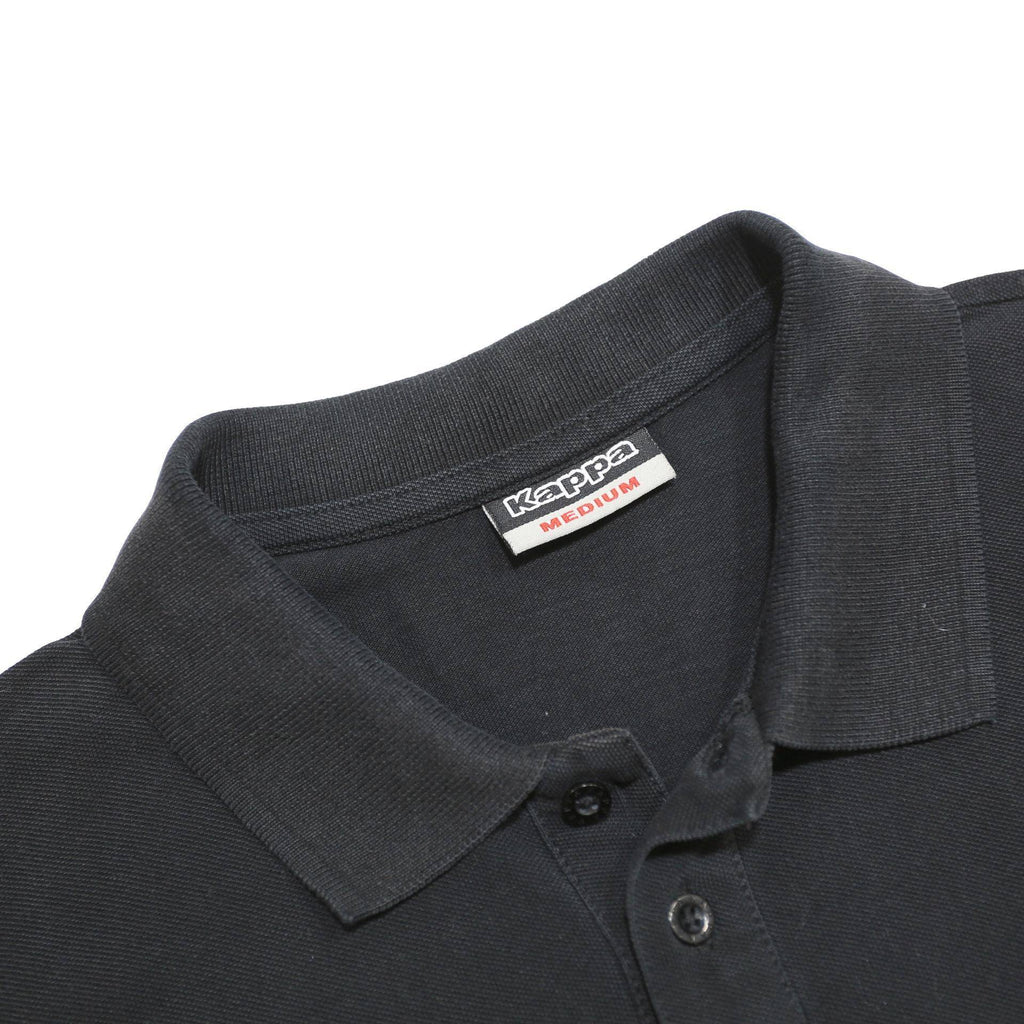 KAPPA Mens Black Short Sleeve Logo Embroidered Polo Shirt M Cotton Blend
