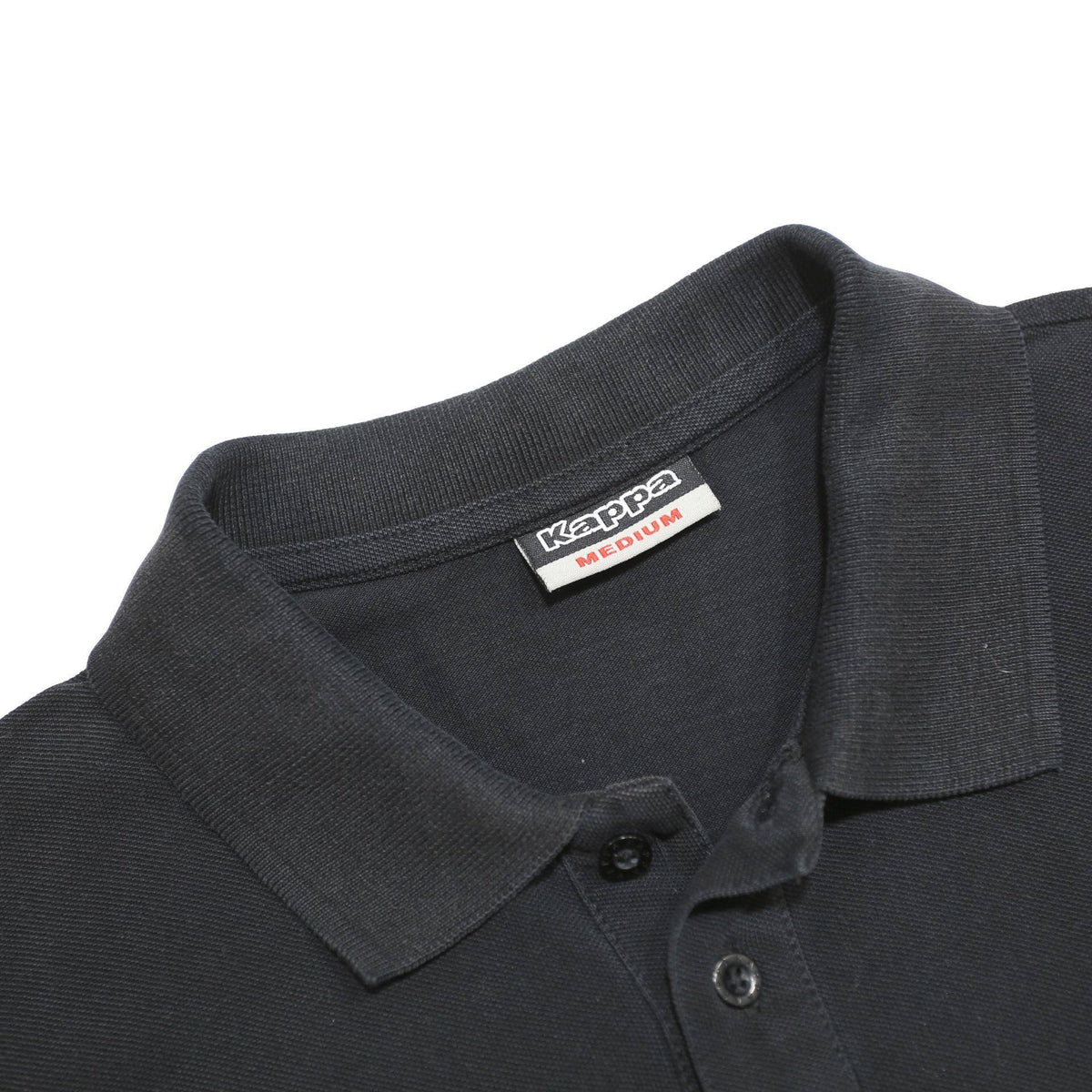 KAPPA Mens Black Short Sleeve Logo Embroidered Polo Shirt M Cotton Blend