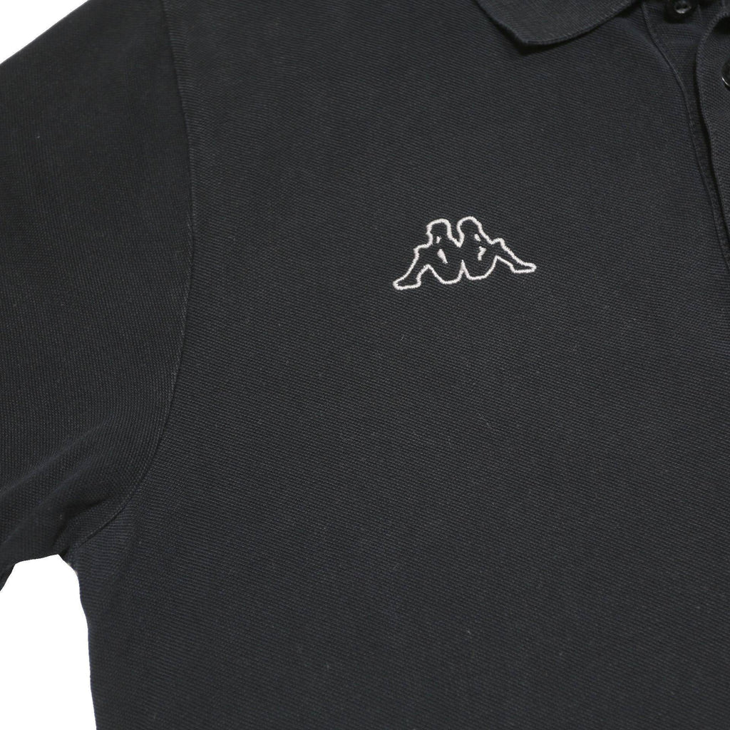 KAPPA Mens Black Short Sleeve Logo Embroidered Polo Shirt M Cotton Blend