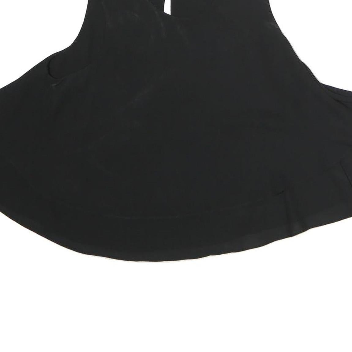 ZARA Womens Black Flared Sleeveless Round Neck Top XS Elegant Casual