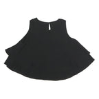 ZARA Womens Black Flared Sleeveless Round Neck Top XS Elegant Casual