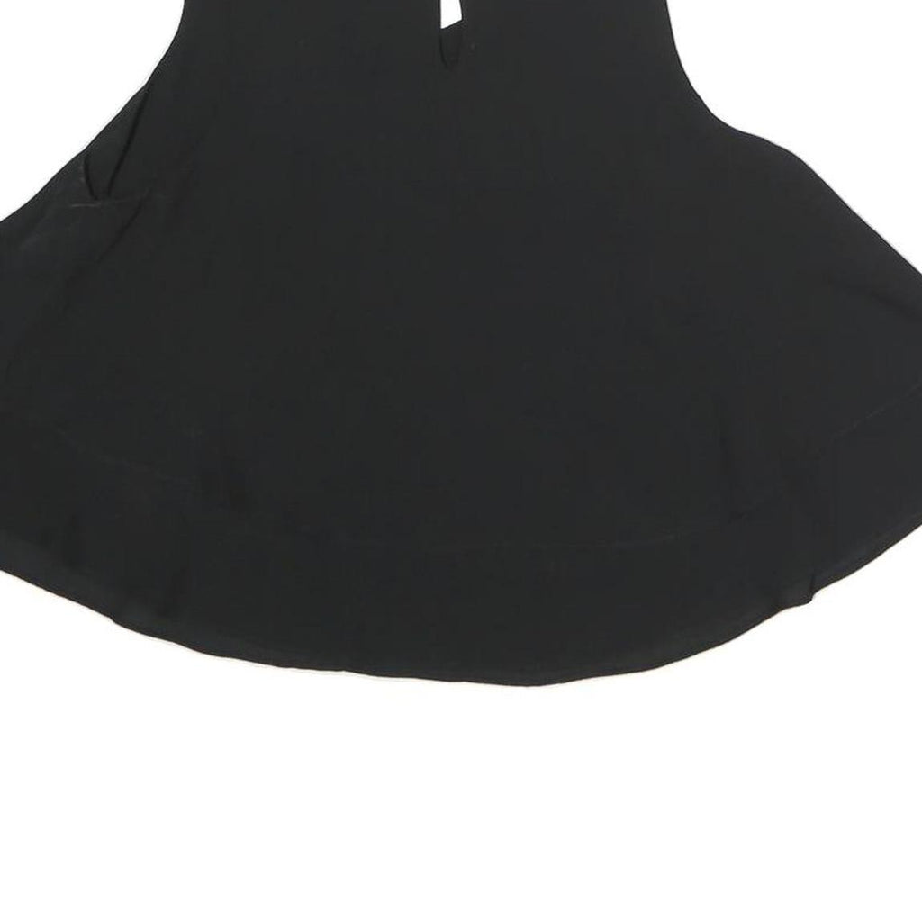 ZARA Womens Black Flared Sleeveless Round Neck Top XS Elegant Casual