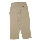 CARHARTT Mens Cotton Blend Beige Regular Straight Leg Trousers W32 L26 Casual