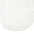 NAUTICA Mens White Plain Cotton Blend Shirt XL Button Down Collar Long Sleeve