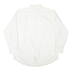 NAUTICA Mens White Plain Cotton Blend Shirt XL Button Down Collar Long Sleeve