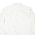 NAUTICA Mens White Plain Cotton Blend Shirt XL Button Down Collar Long Sleeve