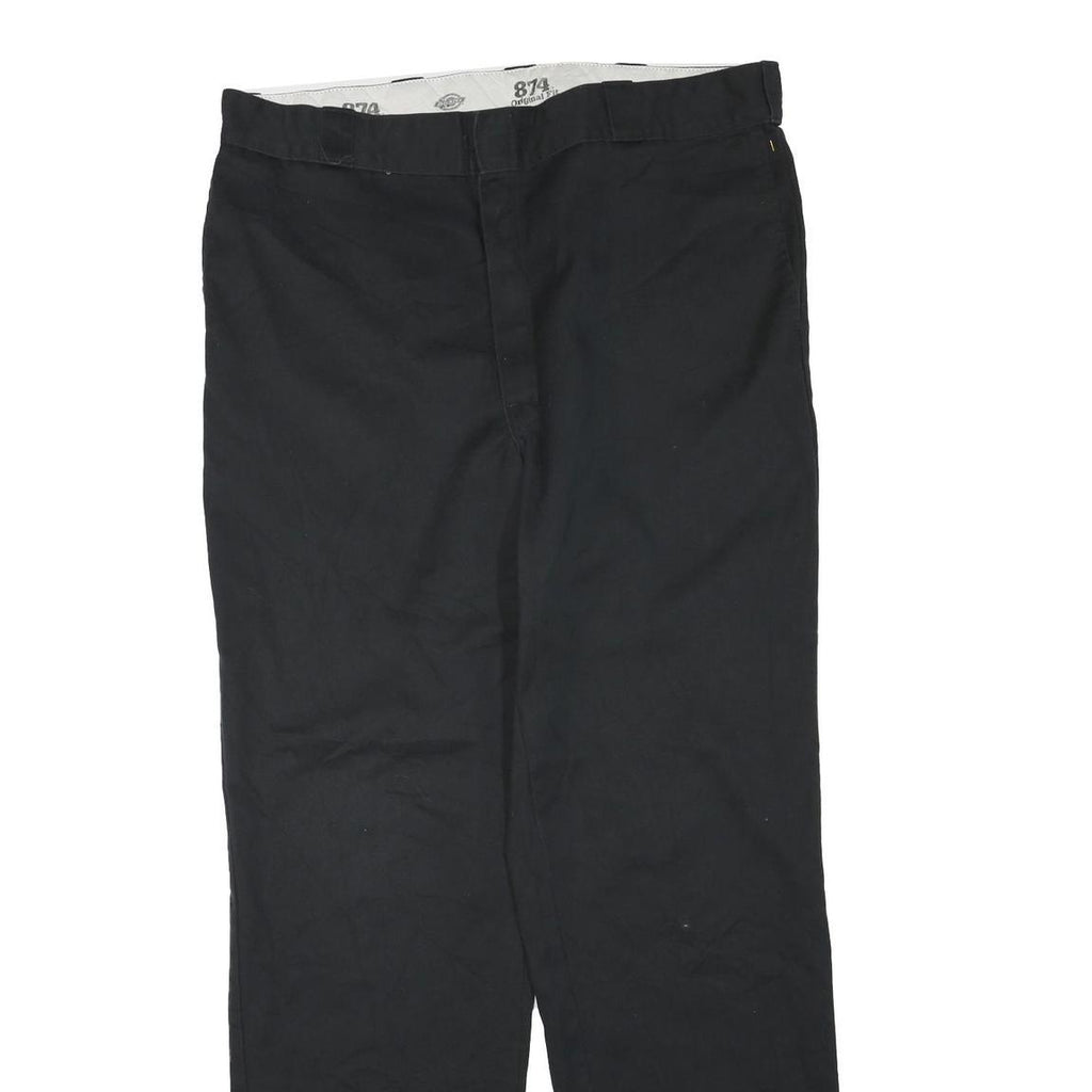 DICKIES Mens Polyester Blend Black Regular Fit Straight Trousers W40 L34