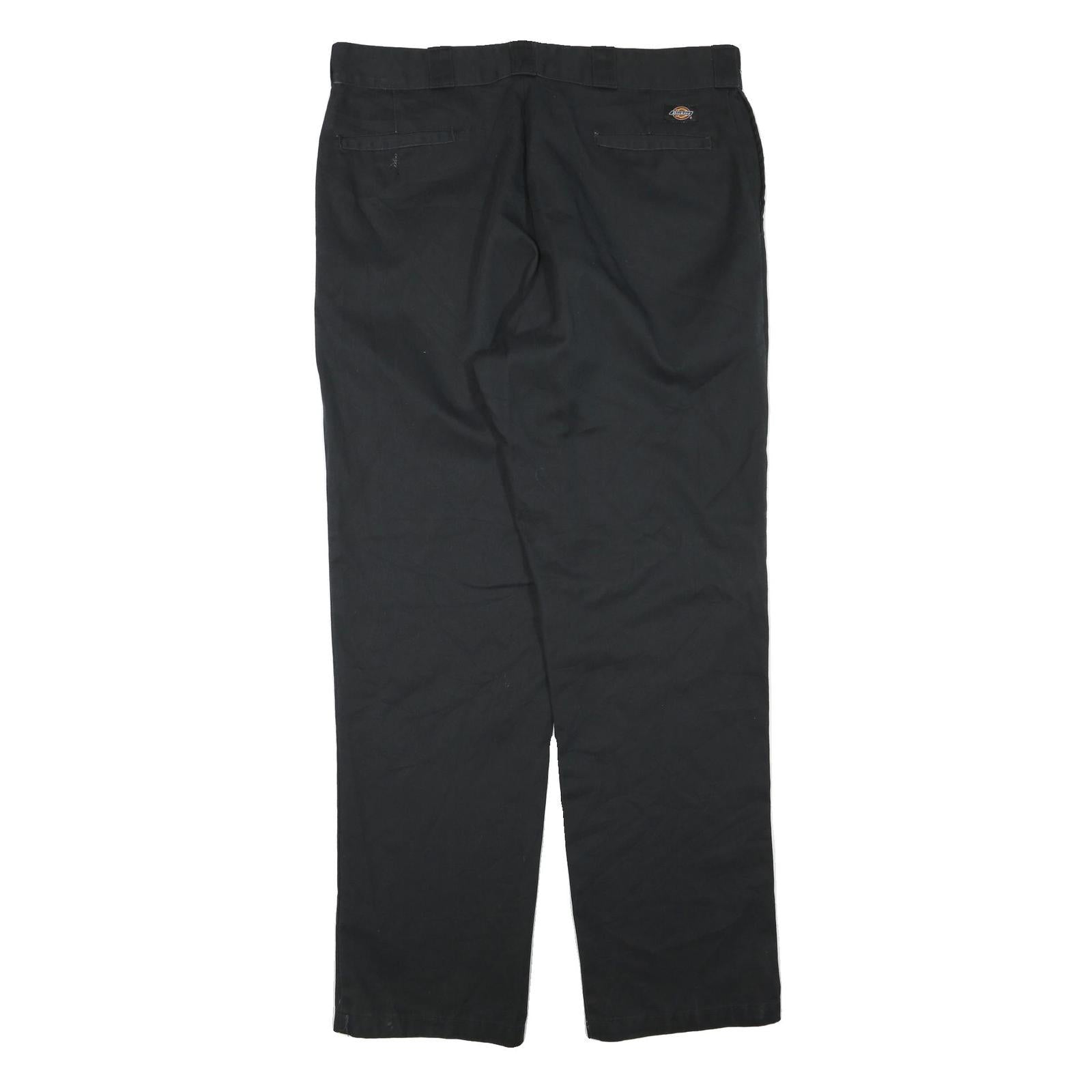 DICKIES Mens Polyester Blend Black Regular Fit Straight Trousers W40 L34