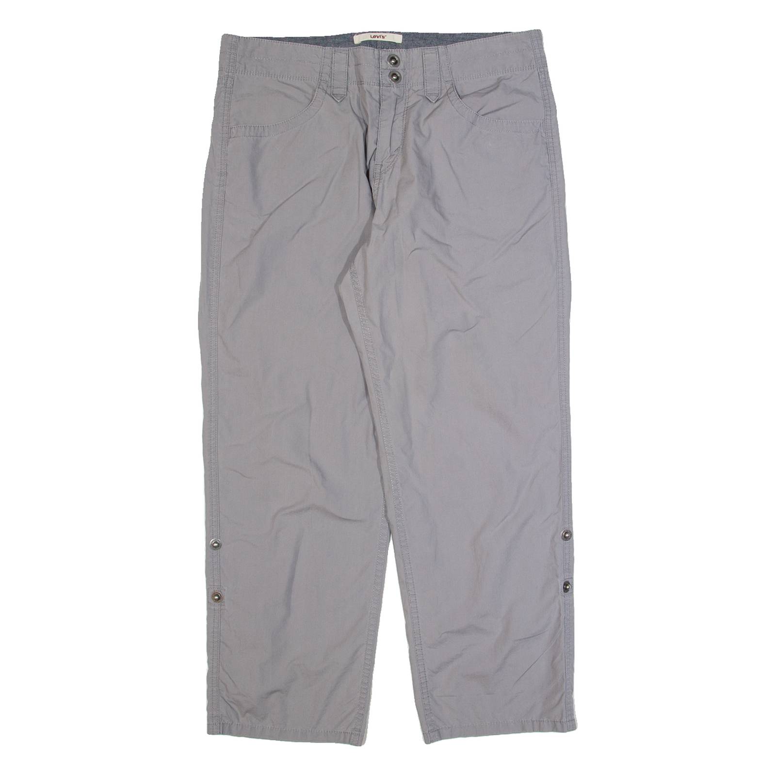 LEVI'S Womens Trousers Grey Regular Straight W32 L25
