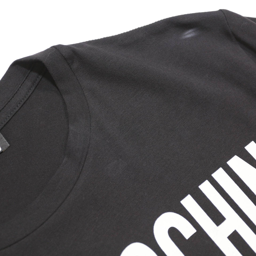 LOVE MOSCHINO Mens Black Graphic T-Shirt S Short Sleeve Crew Neck