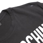 LOVE MOSCHINO Mens Black Graphic T-Shirt S Short Sleeve Crew Neck