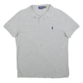 POLO RALPH LAUREN Mens Grey Short Sleeve Plain L Cotton Blend Polo Shirt