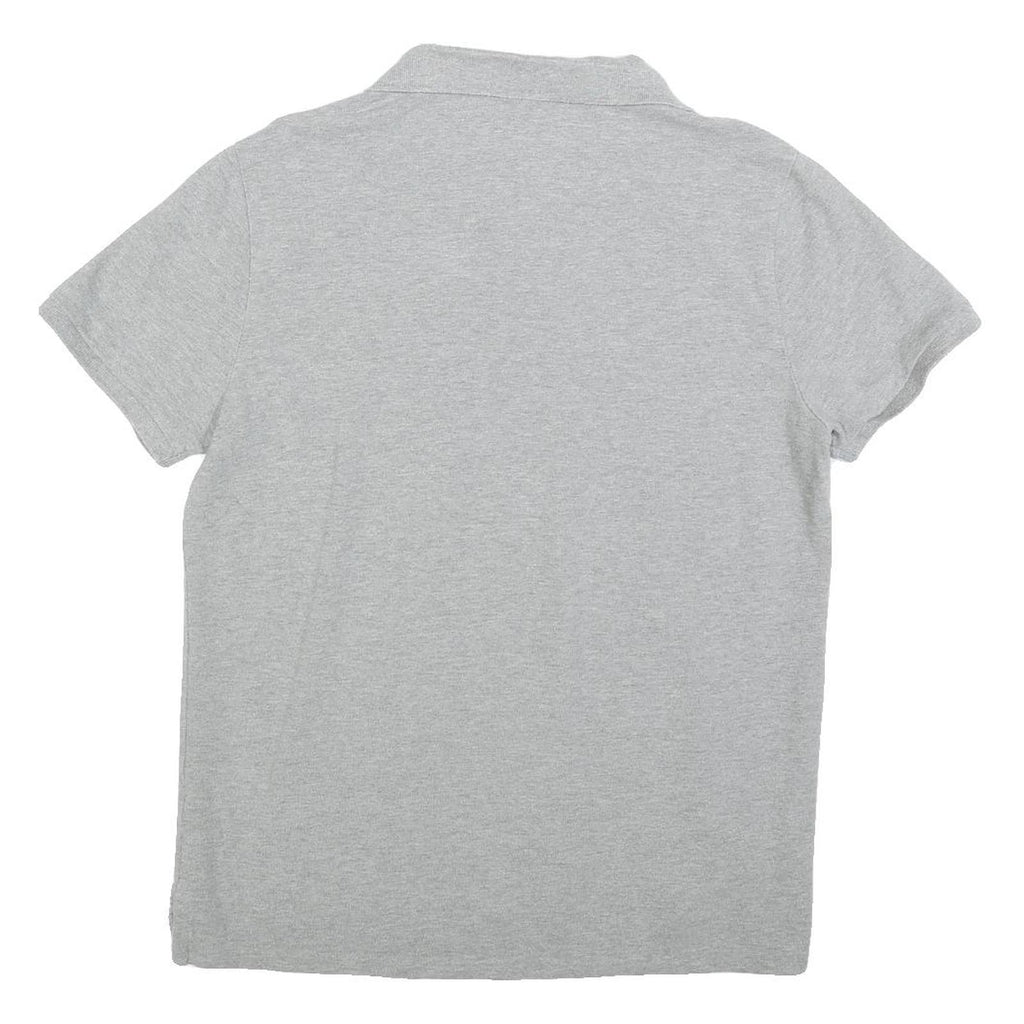POLO RALPH LAUREN Mens Grey Short Sleeve Plain L Cotton Blend Polo Shirt