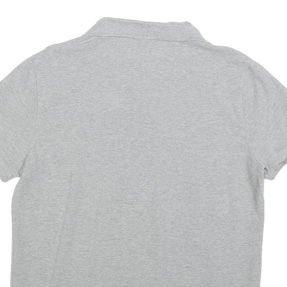 POLO RALPH LAUREN Mens Grey Short Sleeve Plain L Cotton Blend Polo Shirt