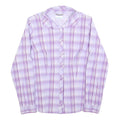 COLUMBIA Womens Purple & White Plaid Shirt L Lightweight Button Up Outdoor Shirt