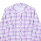 COLUMBIA Womens Purple & White Plaid Shirt L Lightweight Button Up Outdoor Shirt