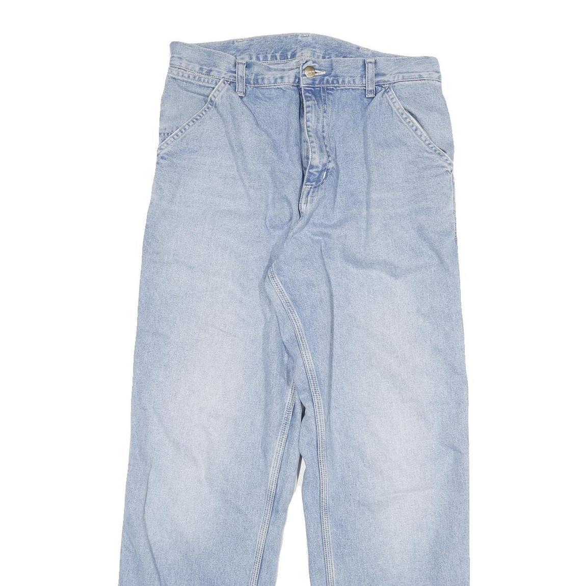 CARHARTT Mens Regular Fit Light Blue Denim Jeans W30 L32 Casual Workwear