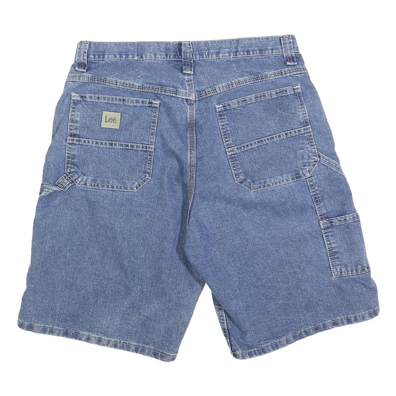 LEE Mens Shorts Blue Casual Denim L W34 Pocketed Classic Fit