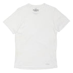 CALVIN KLEIN Mens White Plain T-Shirt S Short Sleeve Crew Neck Classic Cotton