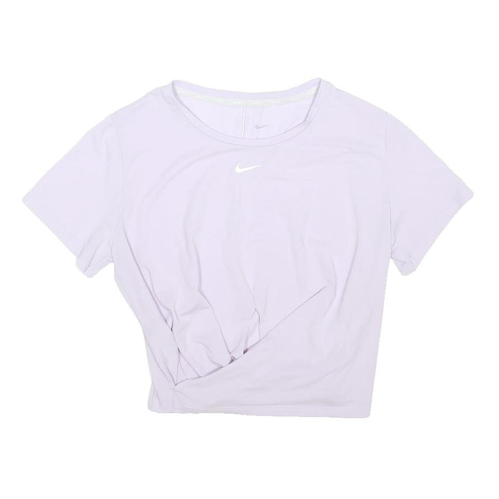 NIKE Womens White Crop T-Shirt M Short Sleeve Crew Neck Sportswear