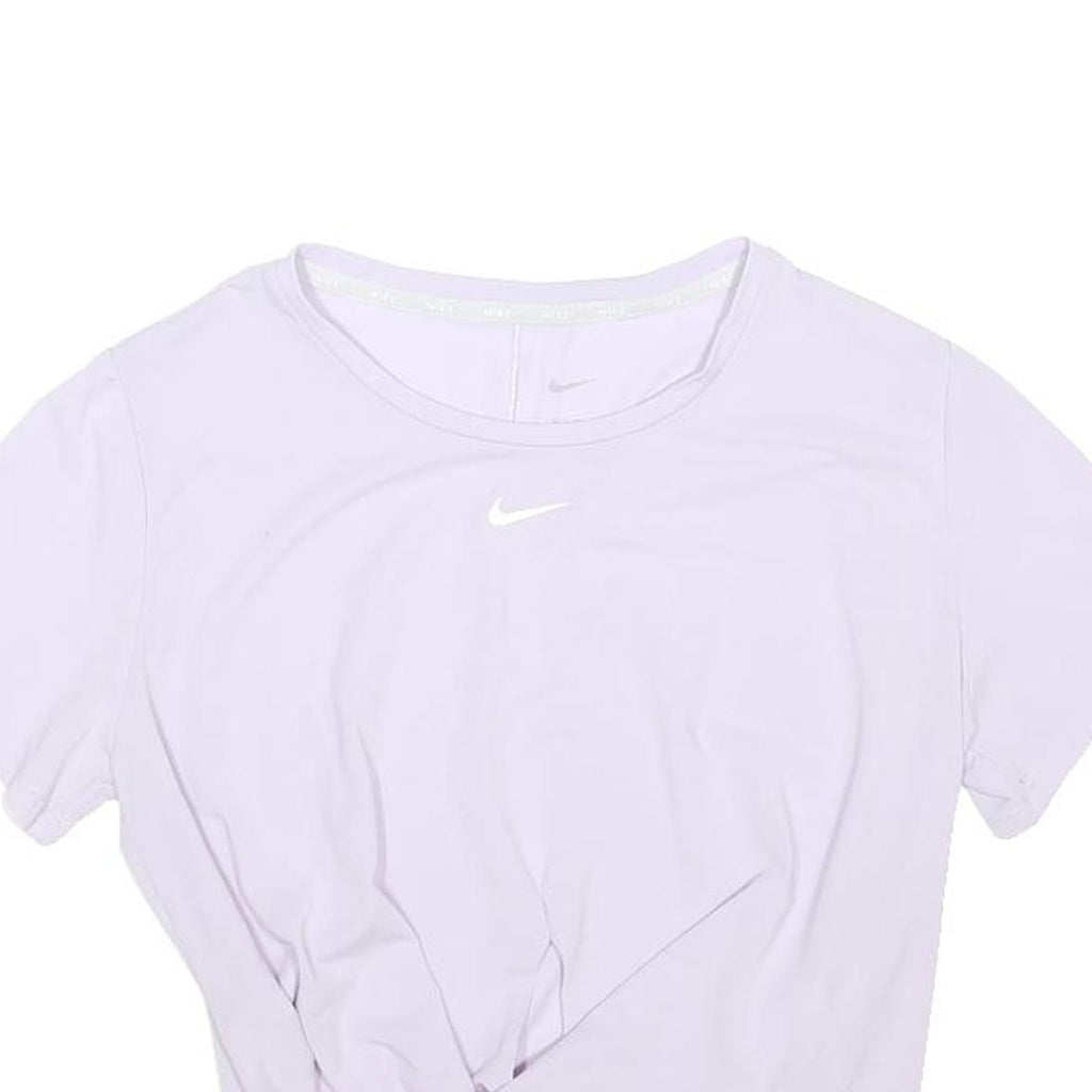 NIKE Womens White Crop T-Shirt M Short Sleeve Crew Neck Sportswear