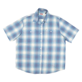 WRANGLER Mens Blue & White Check Shirt XL Cotton Blend Short Sleeve Casual