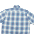 WRANGLER Mens Blue & White Check Shirt XL Cotton Blend Short Sleeve Casual