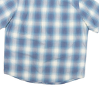 WRANGLER Mens Blue & White Check Shirt XL Cotton Blend Short Sleeve Casual