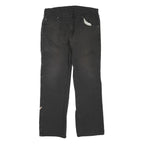 DICKIES Womens Regular Fit Straight Black Denim W34 L30 Workwear Zip Jeans