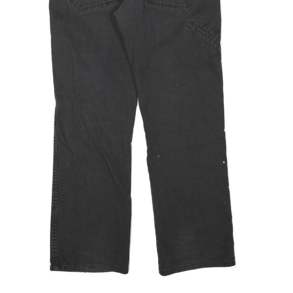 DICKIES Womens Regular Fit Straight Black Denim W34 L30 Workwear Zip Jeans