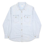 LEVI'S Mens Blue Denim Shirt L Western Style Long Sleeve Cotton Blend Casual